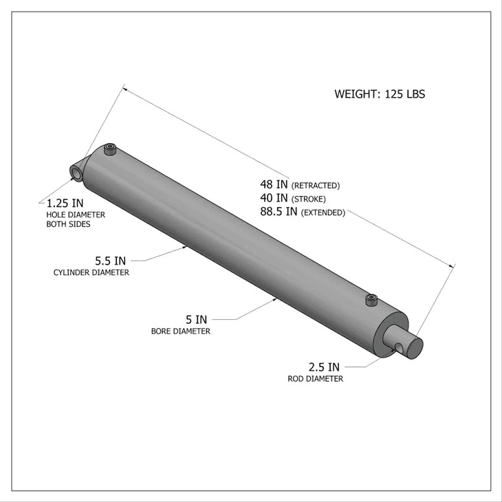 Cilindro idraulico senza bypass