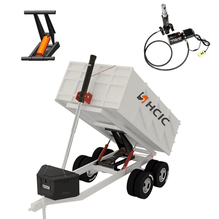 Cilindro dell'olio idraulico ad alta pressione HSG di grandi tonnellate per rimorchio ribaltabile